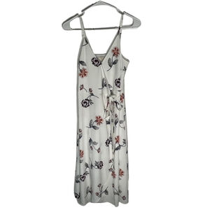 NWT Women’s LOFT Size XS Floral White Midi Wrap Dress Outlet